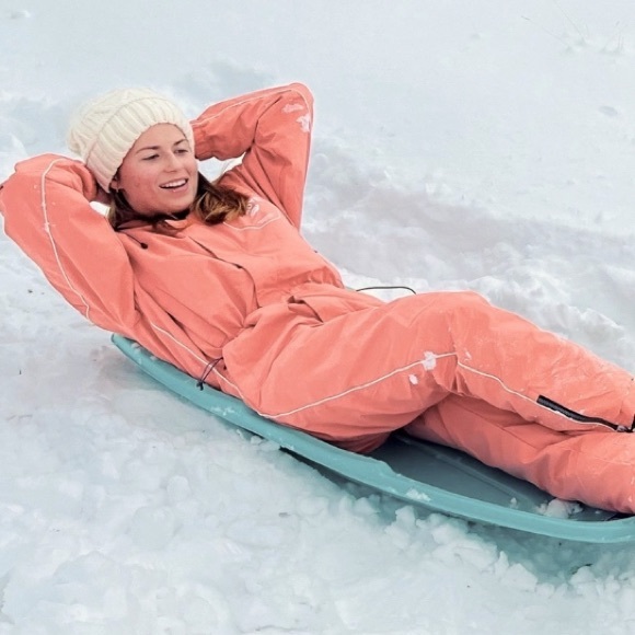 nwt DESTROYER in CORAL snowsuit snowboard ski suit + bib suspenders gaiters hood - Picture 3 of 15